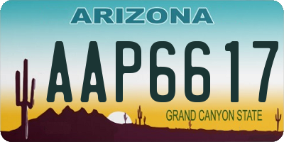 AZ license plate AAP6617