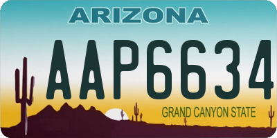 AZ license plate AAP6634