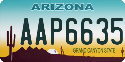 AZ license plate AAP6635