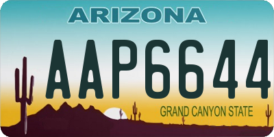 AZ license plate AAP6644