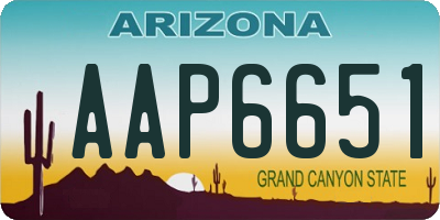 AZ license plate AAP6651