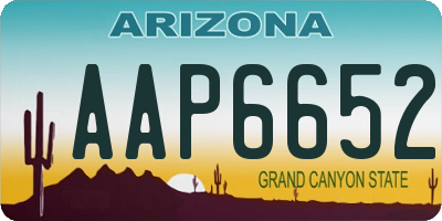 AZ license plate AAP6652
