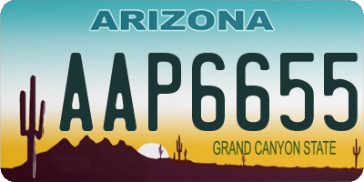 AZ license plate AAP6655