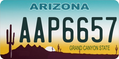AZ license plate AAP6657