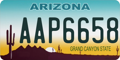 AZ license plate AAP6658