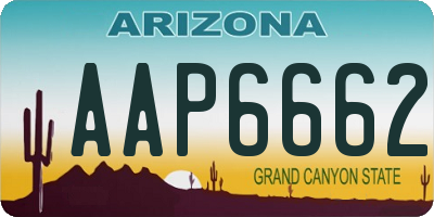 AZ license plate AAP6662