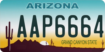 AZ license plate AAP6664