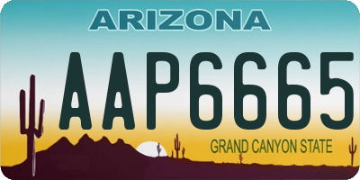 AZ license plate AAP6665