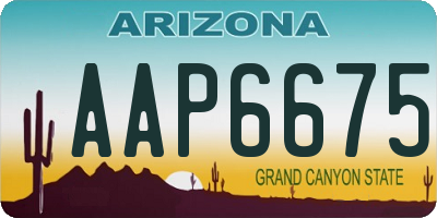 AZ license plate AAP6675