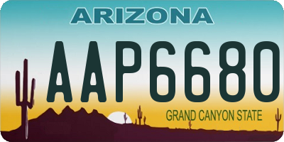 AZ license plate AAP6680