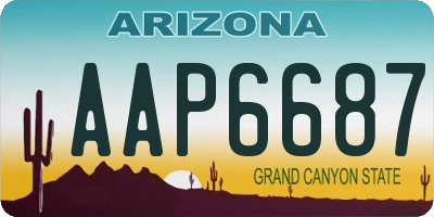 AZ license plate AAP6687