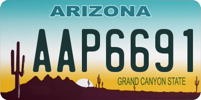 AZ license plate AAP6691