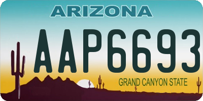AZ license plate AAP6693