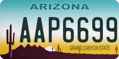 AZ license plate AAP6699