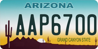 AZ license plate AAP6700