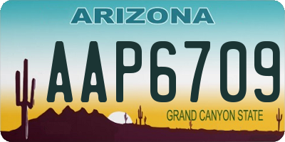 AZ license plate AAP6709