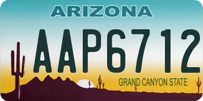 AZ license plate AAP6712