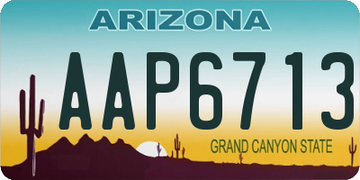AZ license plate AAP6713