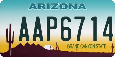 AZ license plate AAP6714