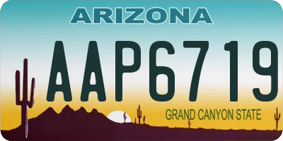AZ license plate AAP6719