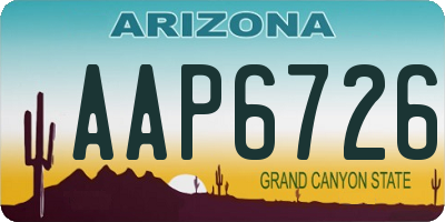 AZ license plate AAP6726
