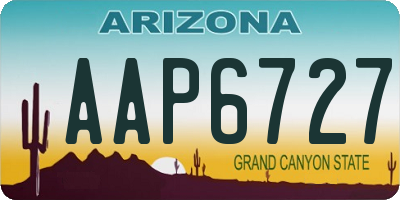 AZ license plate AAP6727