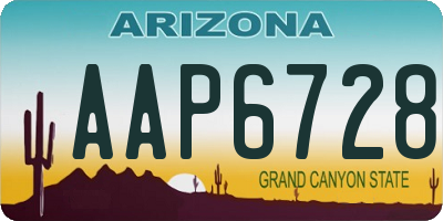 AZ license plate AAP6728