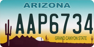 AZ license plate AAP6734