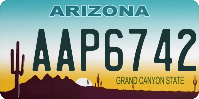 AZ license plate AAP6742