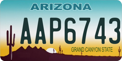 AZ license plate AAP6743