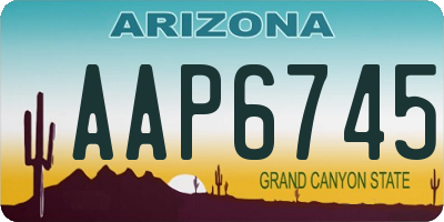 AZ license plate AAP6745