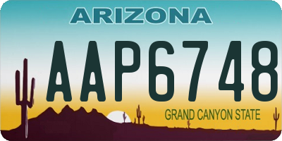 AZ license plate AAP6748