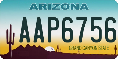 AZ license plate AAP6756