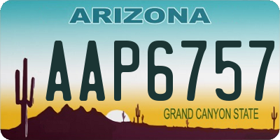 AZ license plate AAP6757