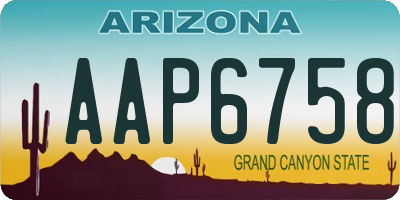 AZ license plate AAP6758