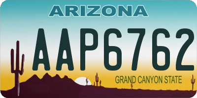 AZ license plate AAP6762