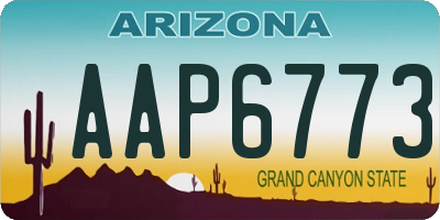 AZ license plate AAP6773
