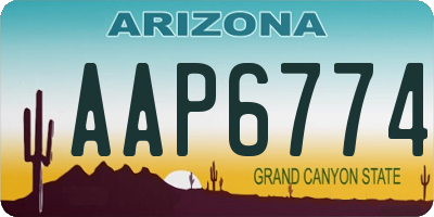 AZ license plate AAP6774