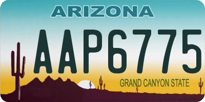 AZ license plate AAP6775