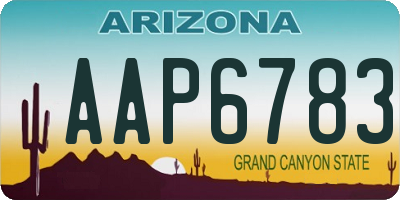AZ license plate AAP6783