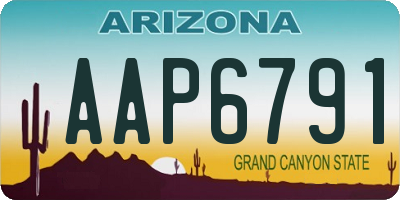 AZ license plate AAP6791