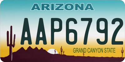 AZ license plate AAP6792