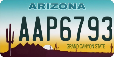 AZ license plate AAP6793