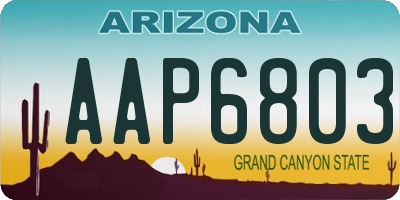 AZ license plate AAP6803