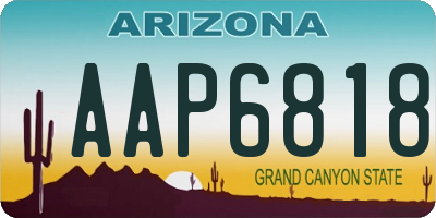 AZ license plate AAP6818