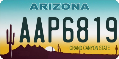 AZ license plate AAP6819