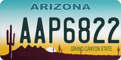 AZ license plate AAP6822