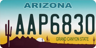AZ license plate AAP6830