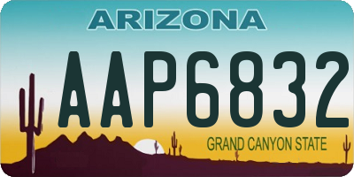 AZ license plate AAP6832