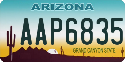 AZ license plate AAP6835